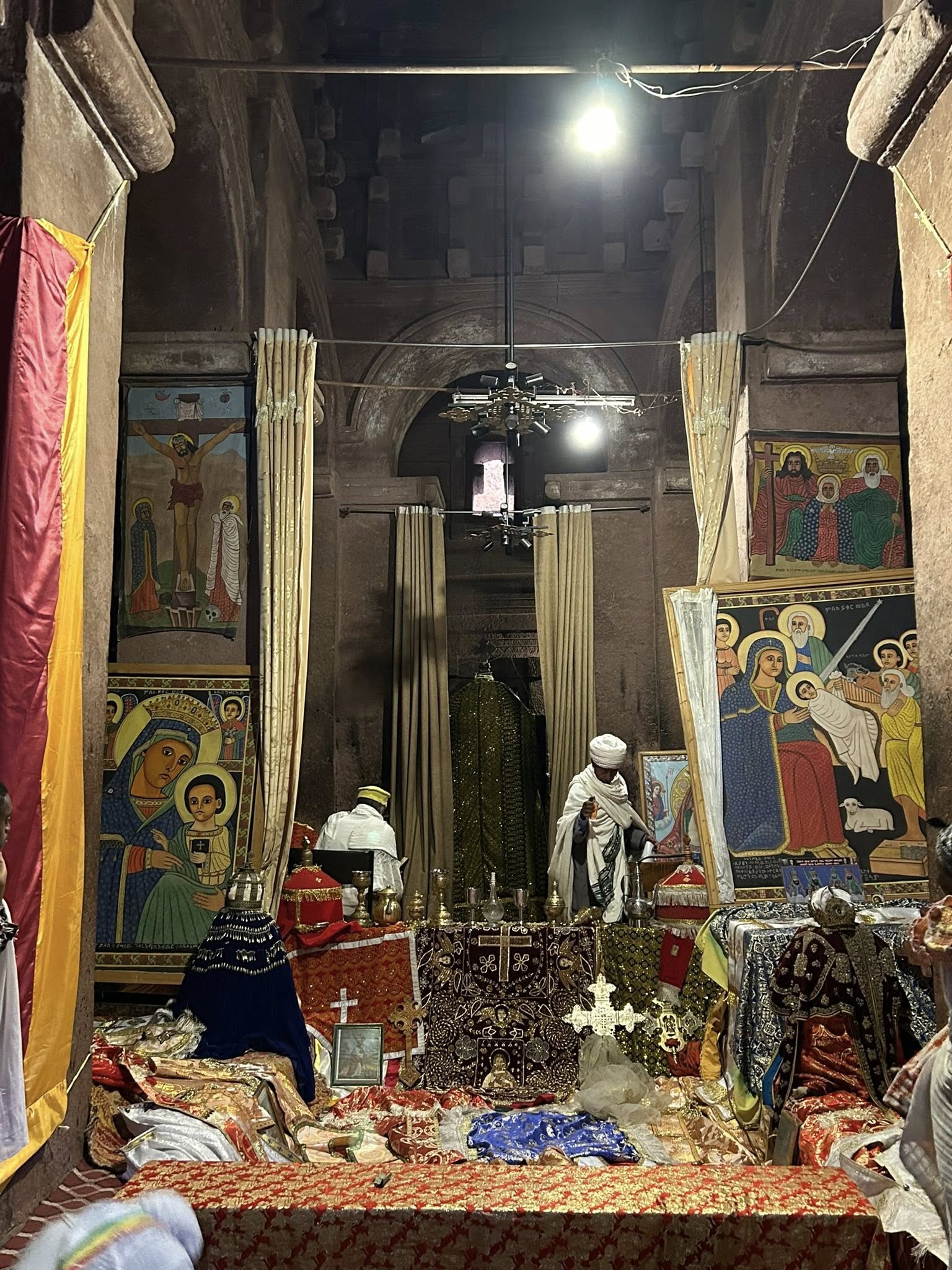 Interior of Lalibela rock church